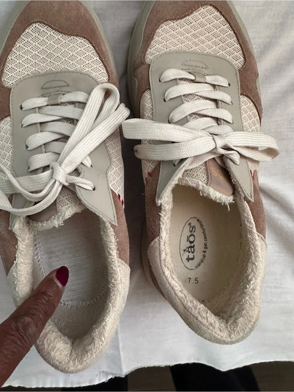 Taos Detour Sand Multi Sneakers Suede Mesh Comfort Walking Shoes  Size 7.5 - Picture 10 of 10